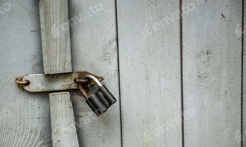 Preview: Barn Door Lock On Door Background
