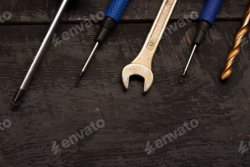Preview: Repair Tools On The Wooden Table