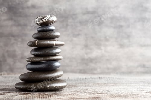 Preview: Spa Stones On The Grey Background.