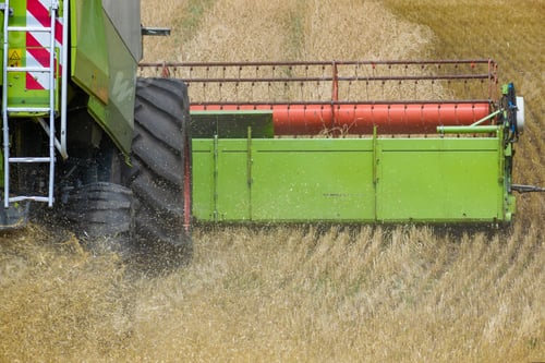 Preview: Harvester At Work On The Field Harvesting Ripe Wheat