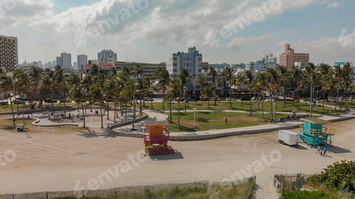 Preview: Aerial View Of Miami South Beach And Ocean Drive On A Beautiful Day.