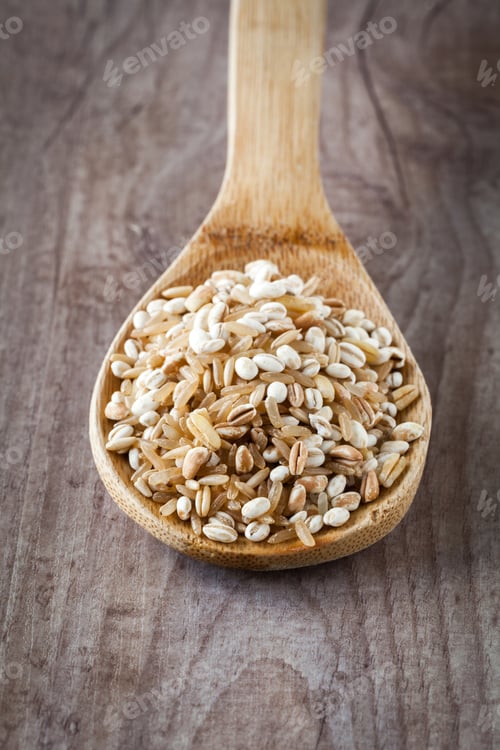 Preview: Mixed Raw Cereals On A Wooden Spoon