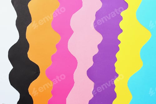 Preview: Chaotic Curved Lines Of Colored Paper, Background