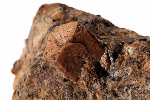 Preview: Thoclase In Granodiorite On The White Background