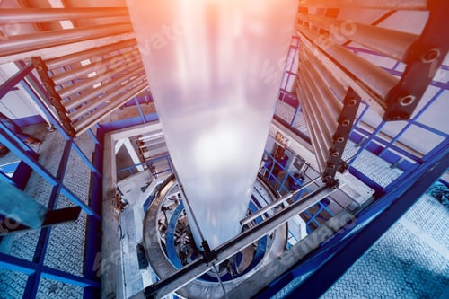 Preview: Modern Automated Production Line In Factory. Plastic Bag Manufacturing Process. Background