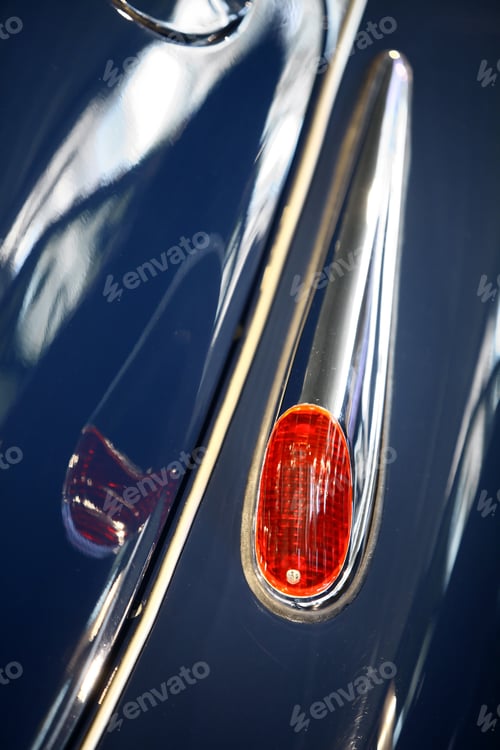 Preview: Color Image With The Break Light Of A Vintage Car.