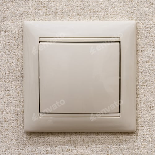 Preview: Single Switch On Beige Wallpaper, Close-Up