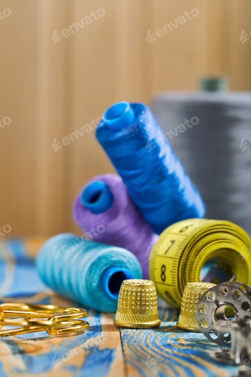 Preview: Sewing Items On The Old Wooden Table