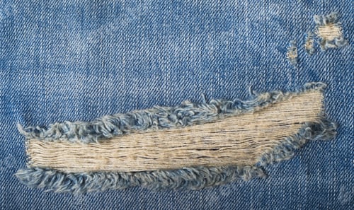 Preview: Blue Torn Denim Jeans Texture With Space For Text