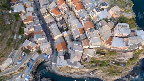 Preview: Overhead Aerial View Of Five Lands Homes, Italy.