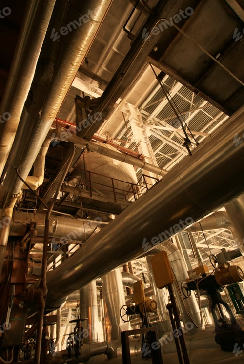 Preview: Different Size And Shaped Pipes At A Power Plant