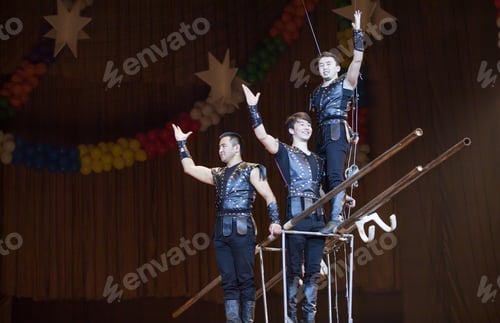 Preview: Performances Of Rope Walkers In The Circus