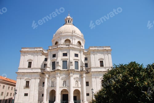 Preview: Famous Pantheon Or Santa Engracia Church In Lisbon, Portugal (Blue Sky Background)