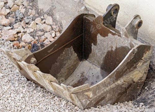 Preview: Removable Crawler Excavator Bucket Close-Up. The Working Part Of The Excavator For Earthwork