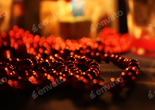 Preview: Red Beads In Warm Light.