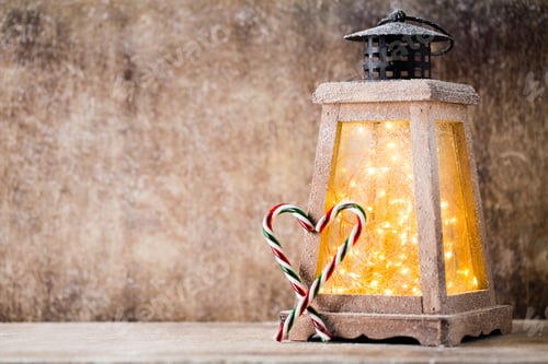Preview: Closeup On Christmas Decoration Over Wooden Background.