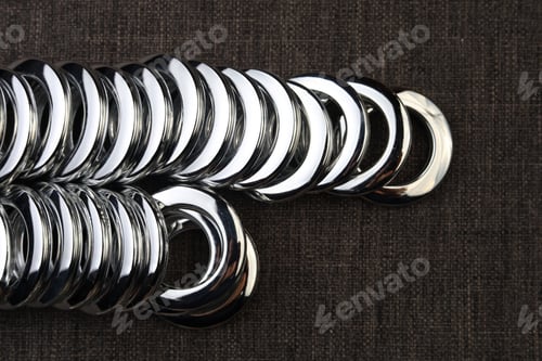 Preview: Glossy Nickel-Plated Or Chrome-Plated Eyelets For Attaching Curtains In The Design Workshop