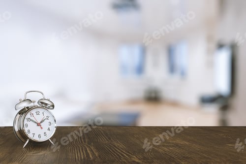 Preview: Clock On Wooden Table In The Living Room