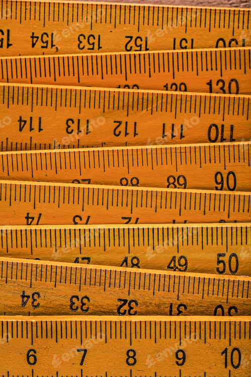 Preview: Yellow Wooden Meter Horizontal Image Construction Concept.