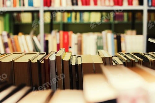 Preview: Books On A Library Shelf