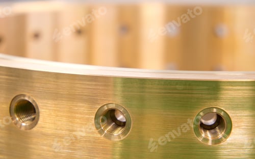 Preview: Precisely Manufactured Bronze Product, Machining And Metal Dimension Measurement.