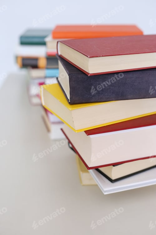 Preview: Stack Of Books On White Background