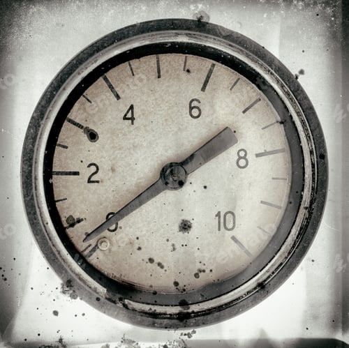 Preview: The Old Vintage Measuring Device With A Scale From 0 To 10, And The Arrow Is Stuck At Zero
