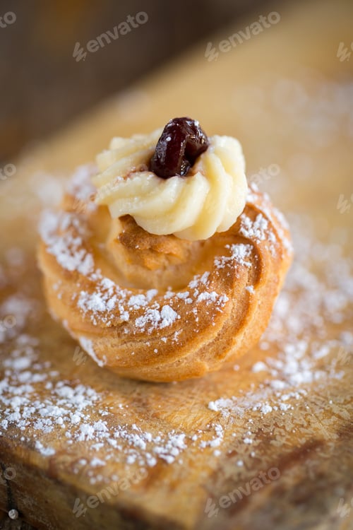 Preview: Delicious Home Made Zeppole Pastries Typical From South Of Italy, Puglia, Region