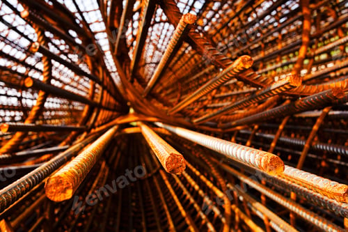 Preview: Rusty Steel Frames On Construction Site