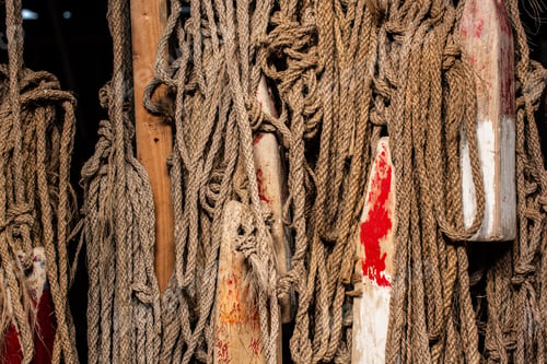 Preview: Vintage Ropes And Markings Used In Fishing A Long Time Ago.