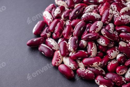 Preview: Fresh Organic Natural Beans On Black Background