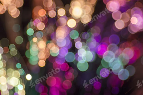 Preview: Colored Defocused Lights Background. Abstract Bokeh Lights .