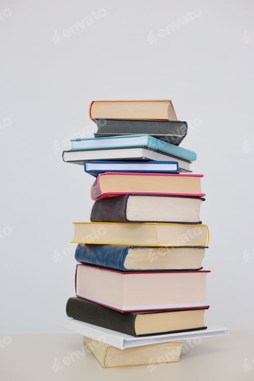 Preview: Stack Of Books On White Background
