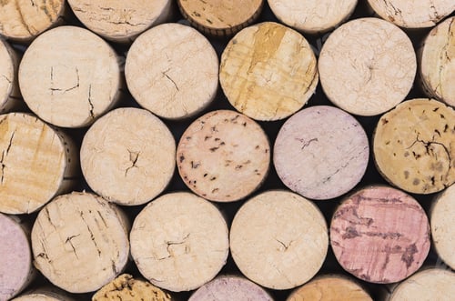 Preview: Stack Of Used Old Wine Bottles Corks, Background Pattern Texture.