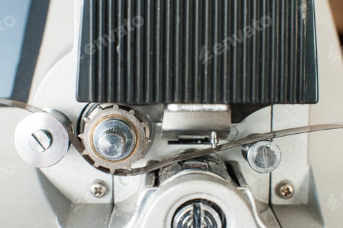 Preview: Super 8 Movie Editing Machine Roll Close Up With Filmstrip