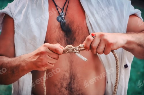 Preview: How To Tie Two Ropes Using A Sea Knot. The Art Of Tying A Rope In Naval And Military Affairs.