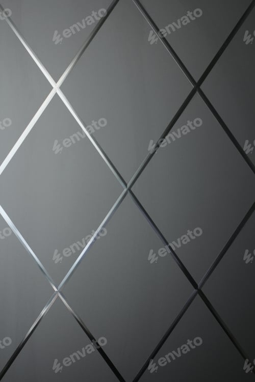 Preview: Rhombus Background. Gray Geometric Background Of Rhombuses And Glass. Glass Gray Background. Copy