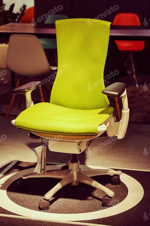 Preview: Type Of Work Chairs In The Exhibition Hall, Note Shallow Depth Of Field