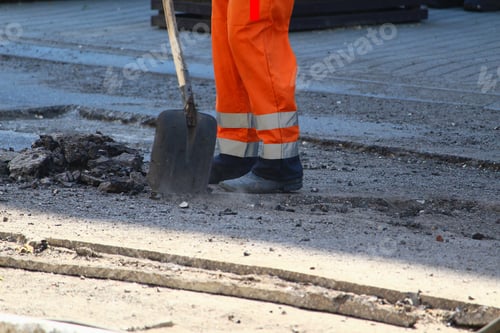 Preview: Workers Remove The Old Pavement For Laying New Asphalt. Road Repair