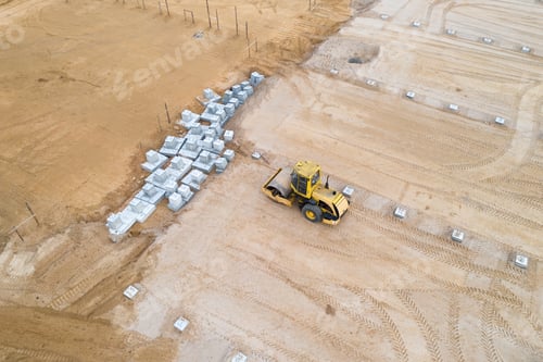 Preview: Rammer Working On A Construction Site Top View