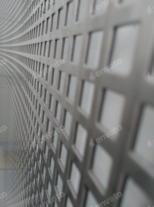 Preview: A Stainless Steel Perforated Sheet Metal, A Stainless Steel Square Screen In The Background.