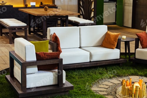 Preview: Detail Of Classic Furniture Sofa In Living Room.