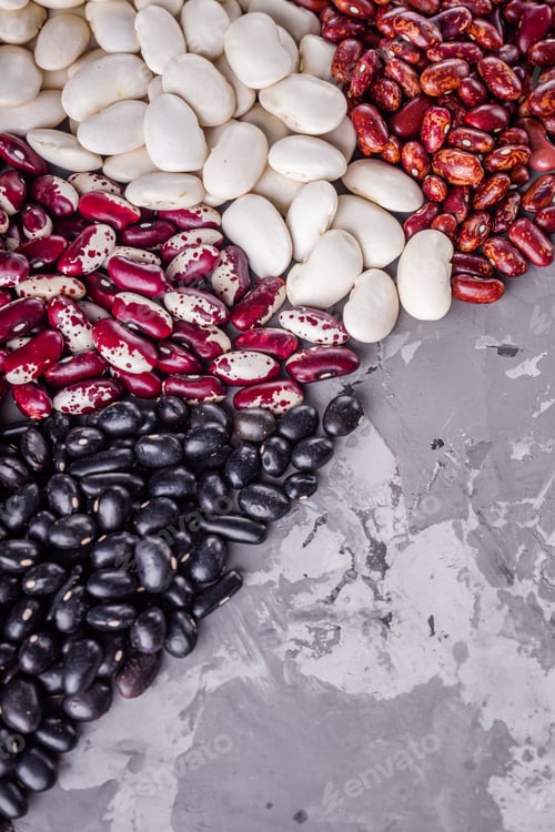 Preview: Fresh Organic Natural Beans On Stone Background