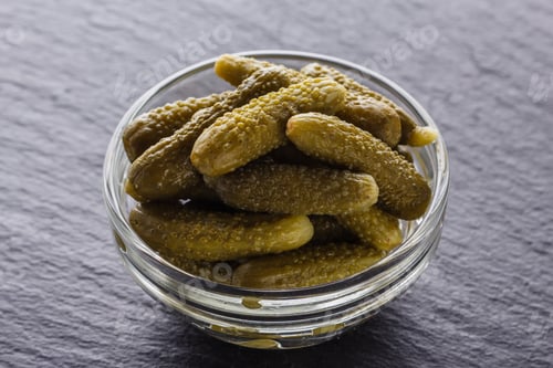 Preview: Pickled Vegetables On A Dark Stone Background