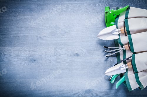 Preview: Close Up View On Handbag With Garden Tools Copyspace.