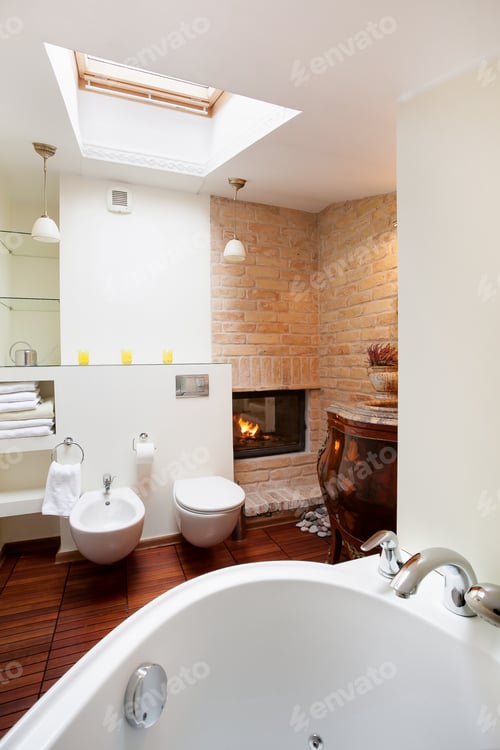 Preview: Bathroom Interior With A Vintage Furniture