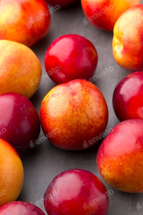 Preview: Fresh Fruit On The Gray Background.