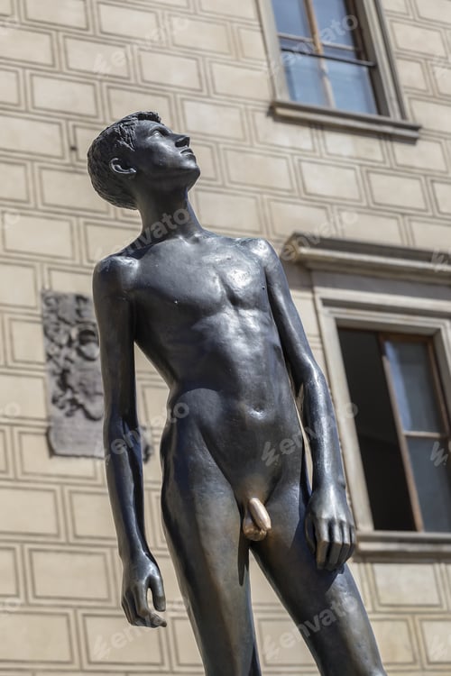 Preview: Sculpture Of The Boy With The Golden Penis At Prague Castle, Czech Republic.
