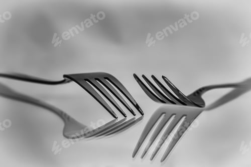 Preview: View Of Two Forks With Reflection And With Background