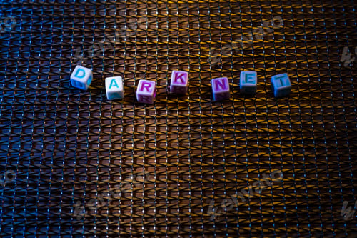 Preview: Cubes With The Text Darknet In Neon Light. Dark Key, Atmospheric Concept